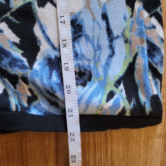 Talbots Cardigan Sweater Top Womens Small Blue Beige Floral Pima Cotton Career - Picture 8 of 10